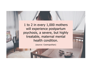 Picture of a parent leaning over a crib with text overlayed