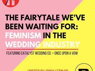 Graphic in yellow and pink announcing the event title and details