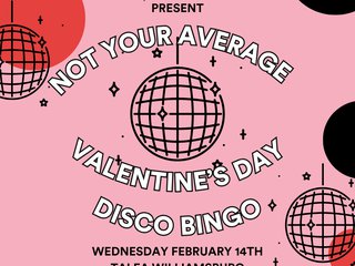 Disco ball icons on a pink and red background