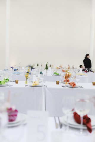 colorful place settings